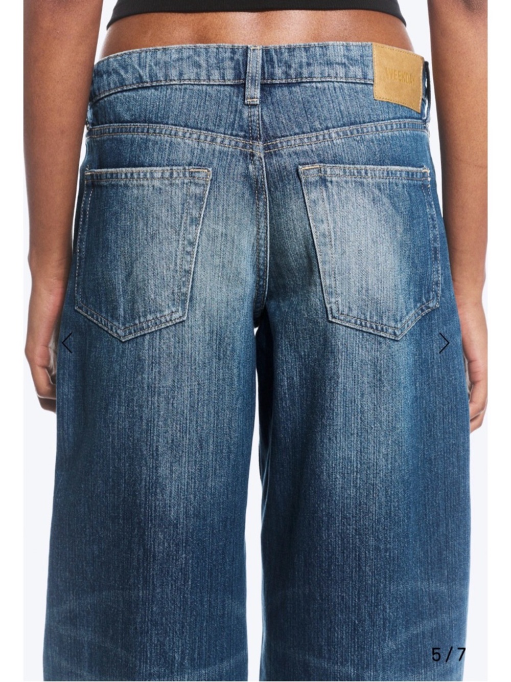 Asos weekday Blue Ample low loose wide leg denim Jeans cotton size 26 x 32 - Picture 4 of 14